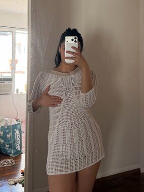 Crochet Knit Mini Dress